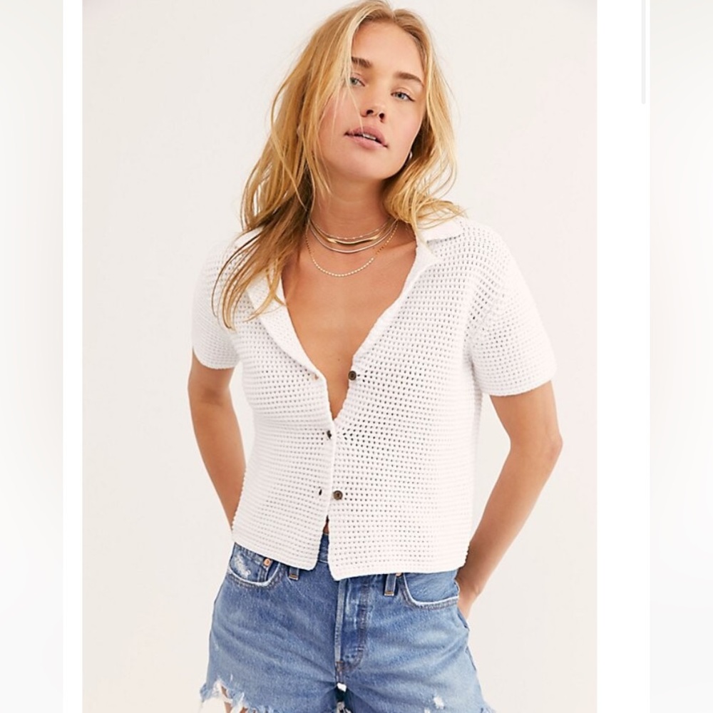 Free People button up top